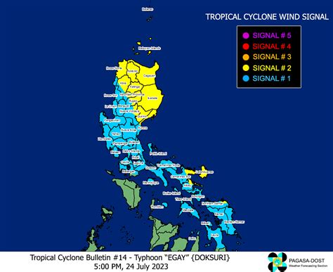 Signal No. 2 in 17 areas as Typhoon Egay intensifies — Pagasa.